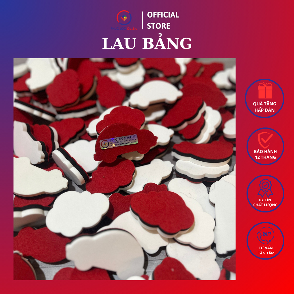 Lau bảng trắng hình ngộ nghĩnh cho bé - Lau bảng bút lông