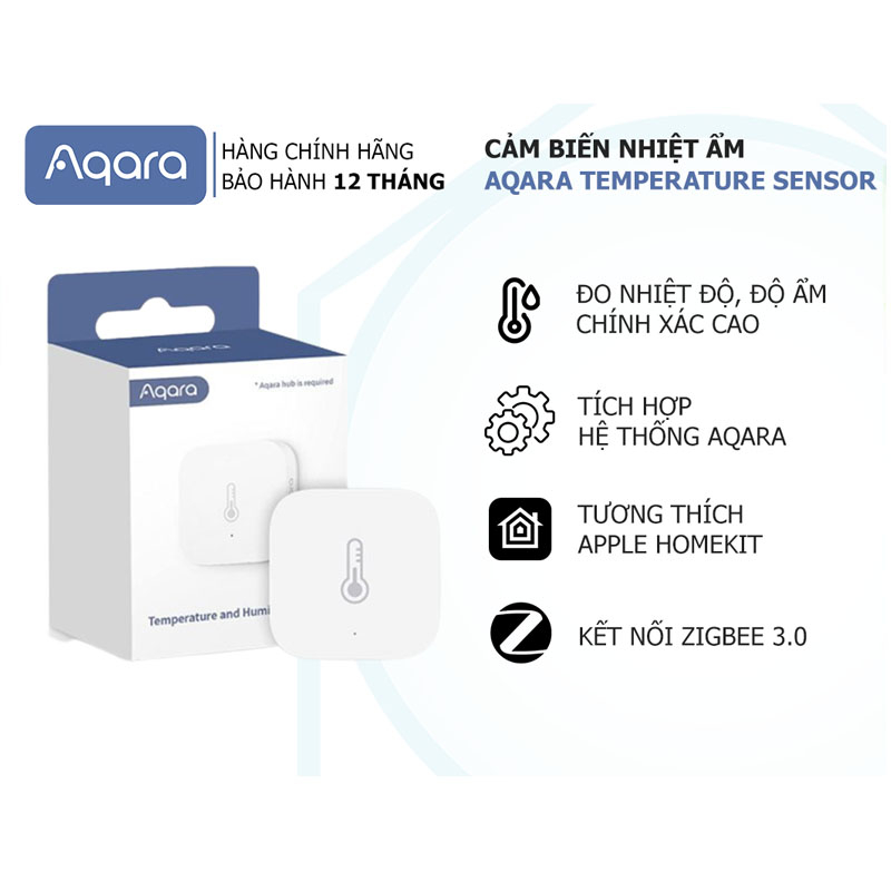 Cảm biến nhiệt độ và độ ẩm Aqara Temperature and Humidity Sensor WSDCGQ11LM