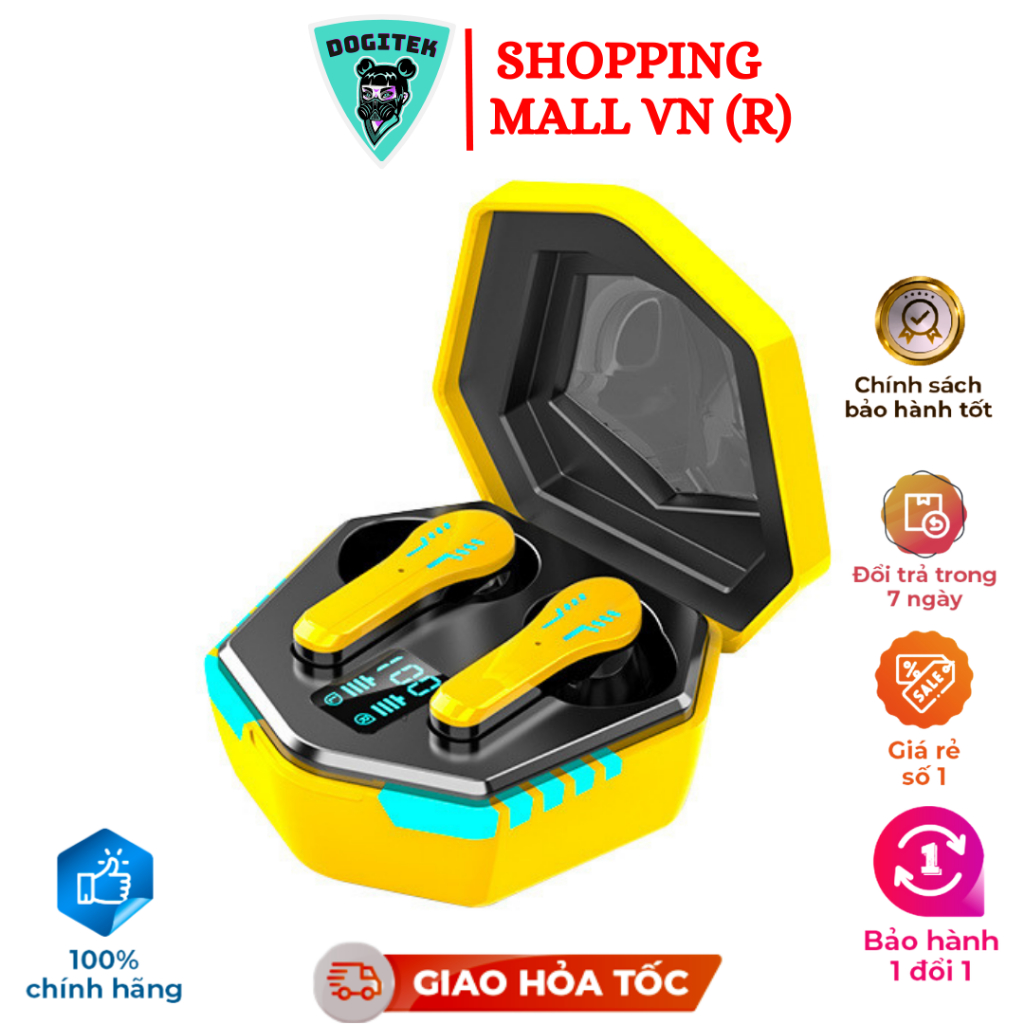 Tai nghe không dây gaming bluetooth chơi game Dogitek N35 kèm găng gaming và không trễ âm (Bản quốc tế, tặng găng tay)