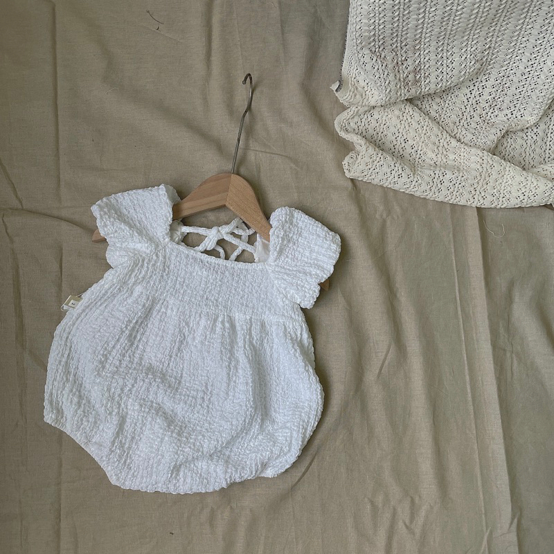 Body suit thun nhún thắt nơ xinh cho bé Tiệm Su Kids