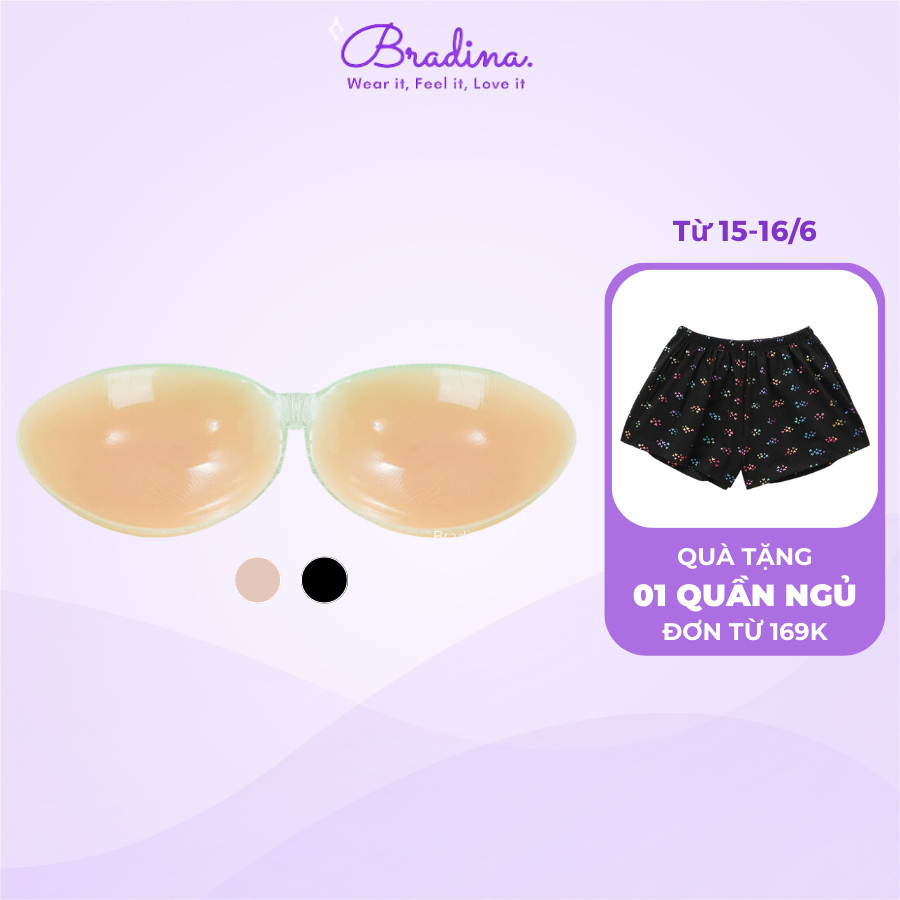 Áo Bra Dán Nâng ngực Silicone Bradina, Tạo Khe Vòng 1, Tặng Kèm Dây Trong ABD4