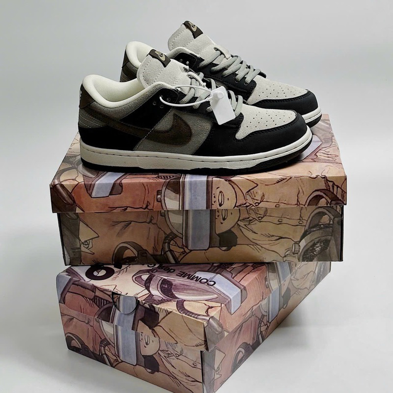 Giày sneaker sb dunk low xanh xám nỉ