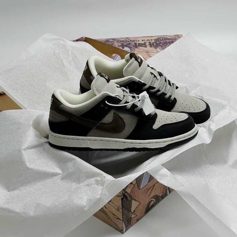 Giày sneaker sb dunk low xanh xám nỉ