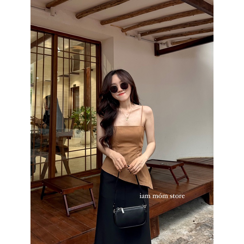 Danni Top . Áo dây linen tà chéo