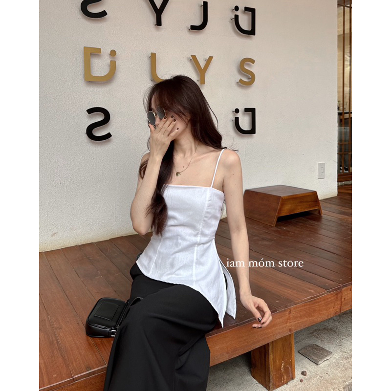 Danni Top . Áo dây linen tà chéo