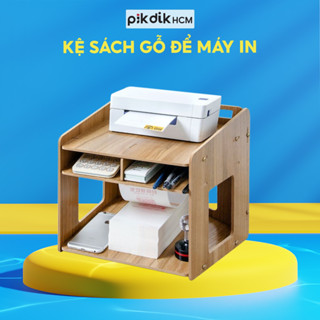 Kệ sách gỗ để máy in, giá đựng đồ văn phòng phẩm, kệ gỗ để góc tường để bàn chất liệu gỗ MDF