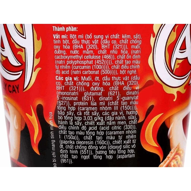 MÌ LY CAY CAY BÒ 66 G -  MÌ LY CAY CAY HẢI SẢN 66 G -  1 Thùng