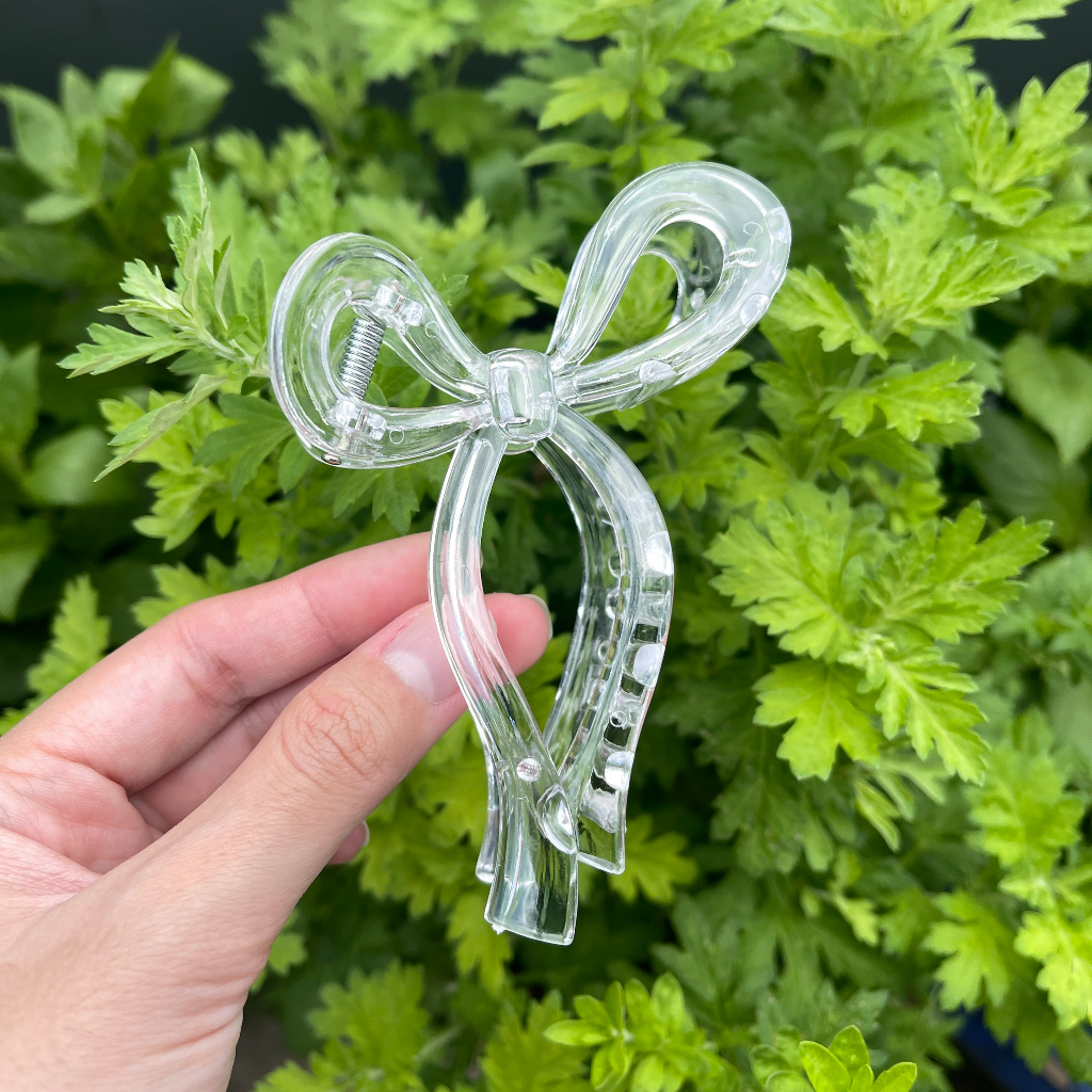 Kẹp Tóc Nữ Cỡ Lớn Trong Suốt Hình Nơ Nhiều Màu Xinh Xắn Thiết Kế Phong Cách Hàn Quốc Minn Collection