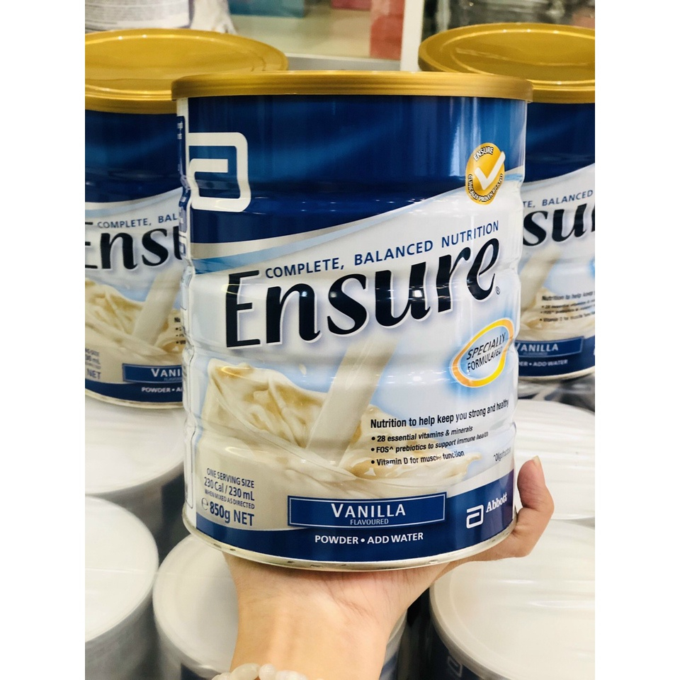 Sữa Ensure Úc vị vanilla lon 850gr-Combo Sữa Ensure Úc hàng chính hãng bổ xung dinh dưỡng, năng lượng cho người già