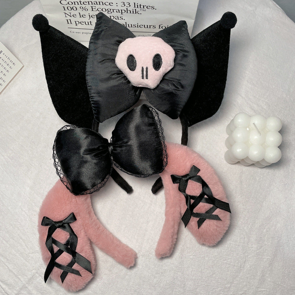 Băng đô, cài tóc nơ 3D cosplay nhân vật hoạt hình Kuromi - Sanrio