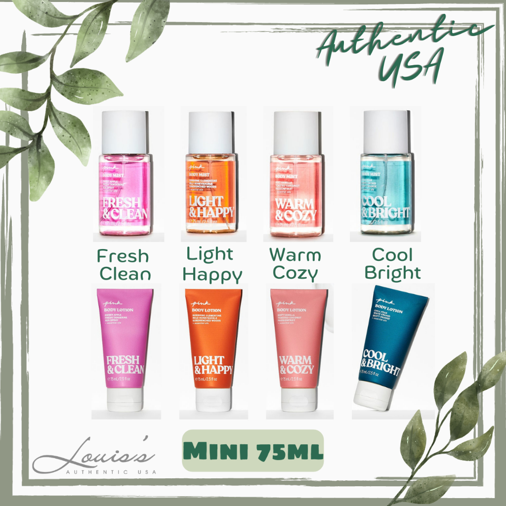 Body mist WARM COZY | COOL | FRESH CLEAN | LIGHT HAPPY / Lotion / Xịt thơm toàn thân Victoria's Secret Mỹ