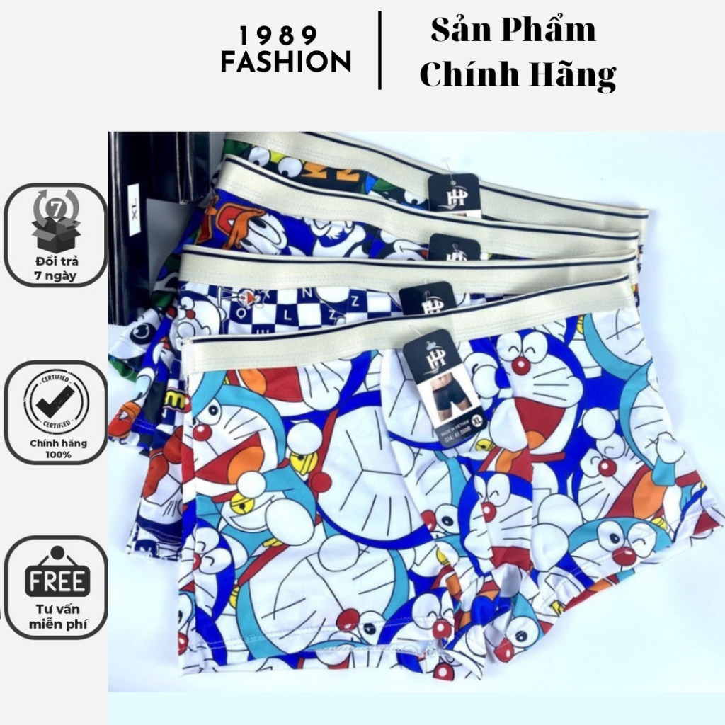 Hộp 5 quần lót nam, sịp đùi thun lạnh cao cấp họa tiết nhân vật hoạt hình-Đoremon,..[Giao Hàng Ngẫu Nhiên]