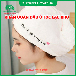 Khăn quấn tóc, ủ tóc nhanh khô, khăn quấn lau khô tóc có nút cài