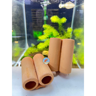Đồ chơi cho tép cảnh - khối 2 lỗ gốm đồ chơi trang trí cho hồ tép cảnh