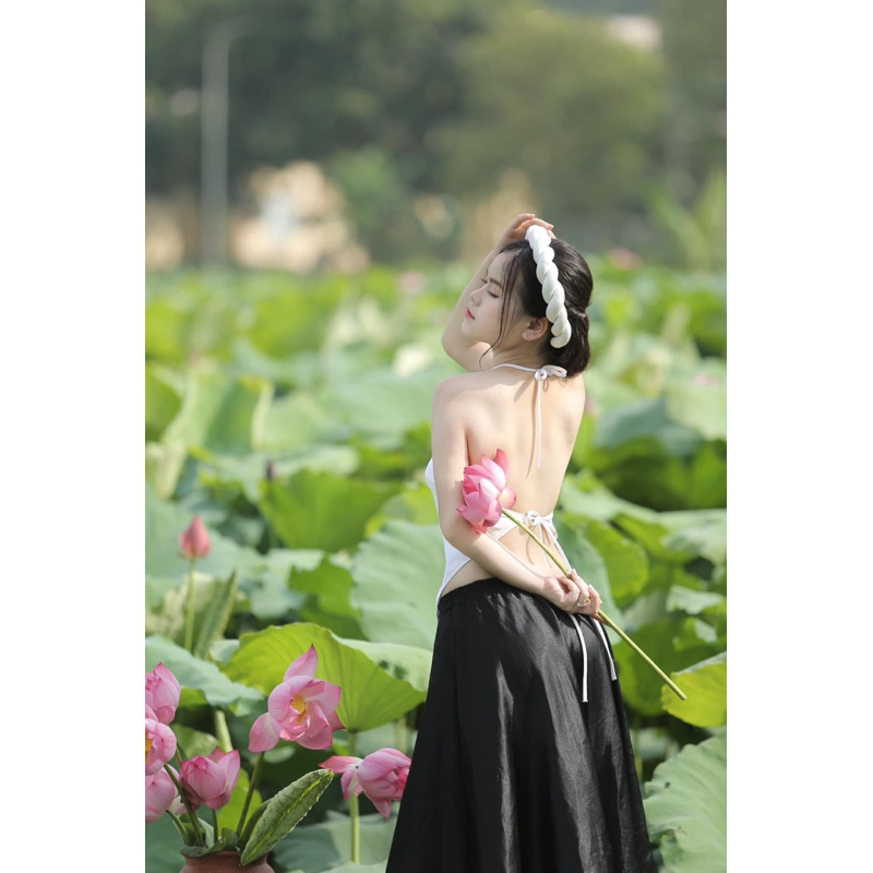 Set yếm đụp chụp sen