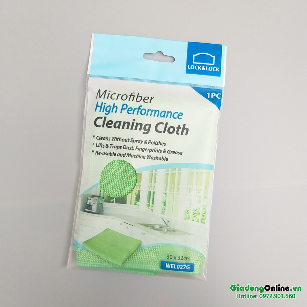 Khăn Lau Chuyên Dụng Microfiber Lock&Lock WEL027G 30 x 32 mm - Hàng chính hãng