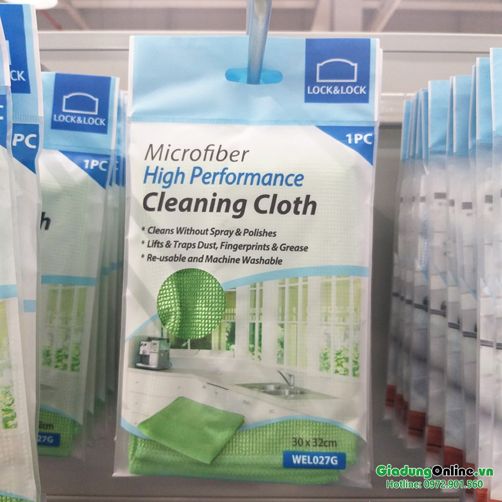 Khăn Lau Chuyên Dụng Microfiber Lock&Lock WEL027G 30 x 32 mm - Hàng chính hãng