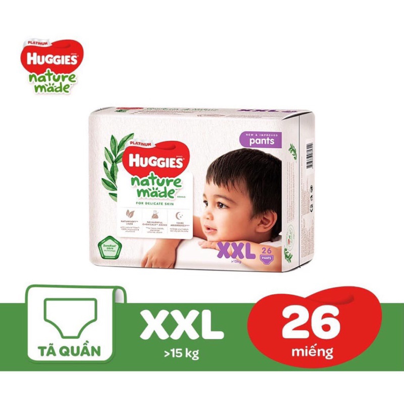 Bỉm quần huggies natural made xxl