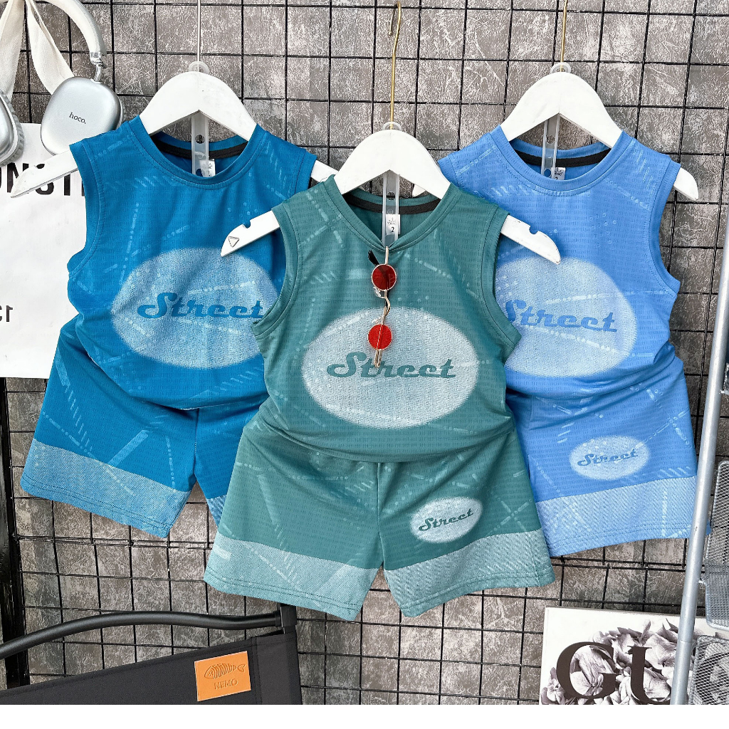 Bộ sát nách, sét cộc bé trai bé gái vải thông hơi siêu mát Stree