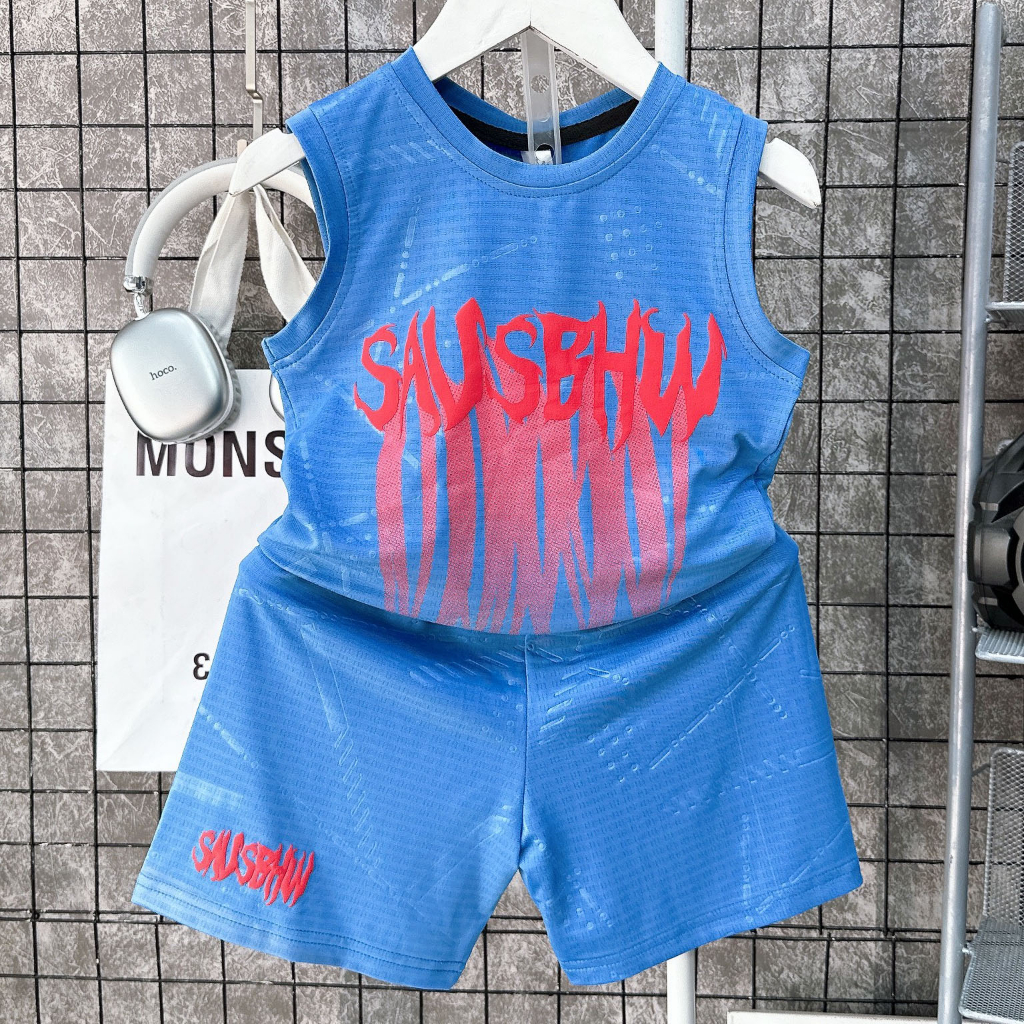 Bộ sát nách, sét cộc bé trai bé gái vải thông hơi siêu mát SAVS