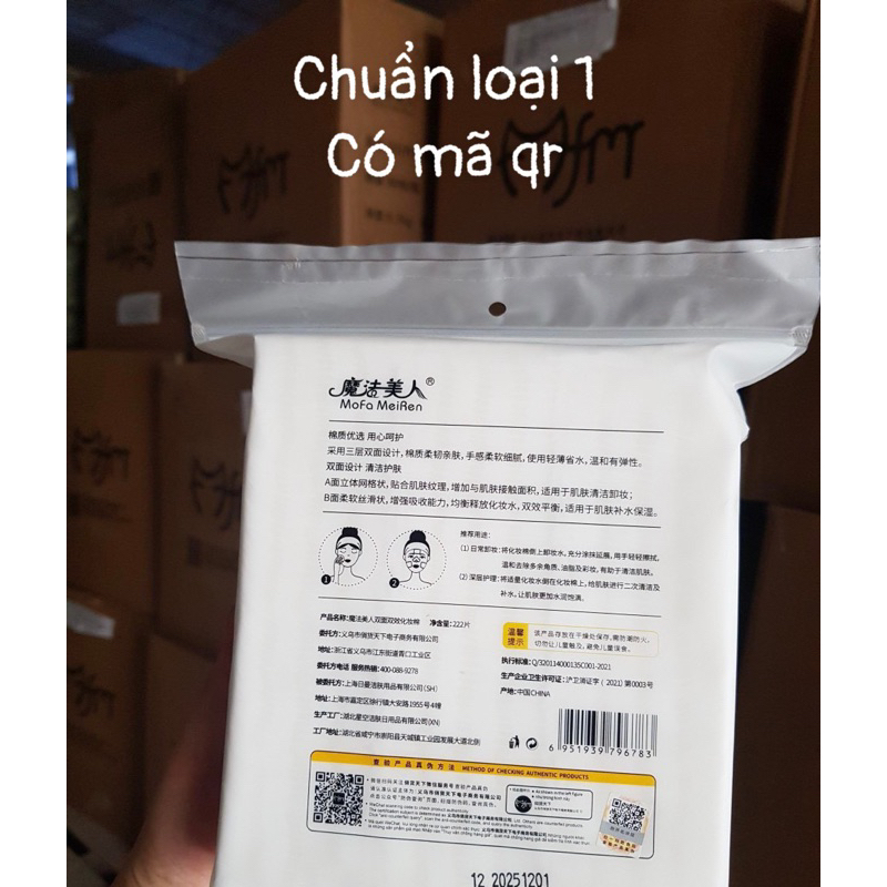 222 miếng Bông tẩy trang  Cotton Hai Mặt hàng loại 1