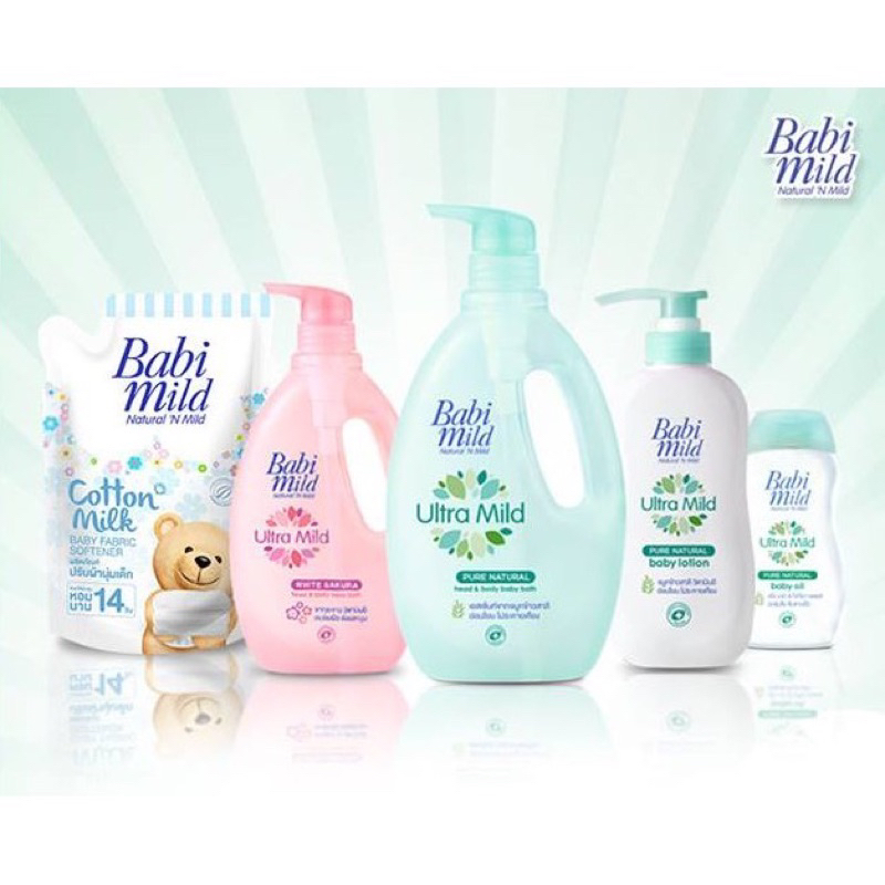 Sữa tắm gội trẻ em Babi Mild White Sakura 850ml