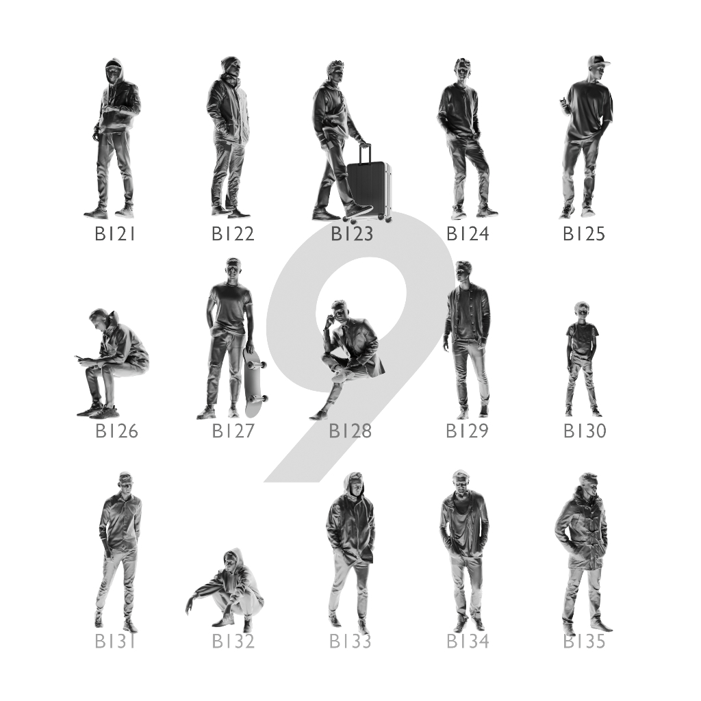 MÔ HÌNH FIGURE 1/64 MÃ SỐ 121 - 135 PHÔI CHƯA SƠN