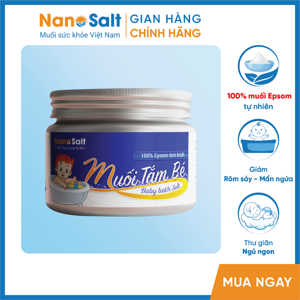 Muối Tắm Bé Sạch Rôm Sảy, Mẩn Ngứa, Hăm Da| Muối Tắm Epsom