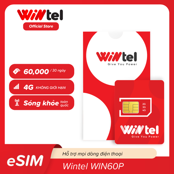 SIM 4G Wintel Win60P - Sim Data Không Giới Hạn