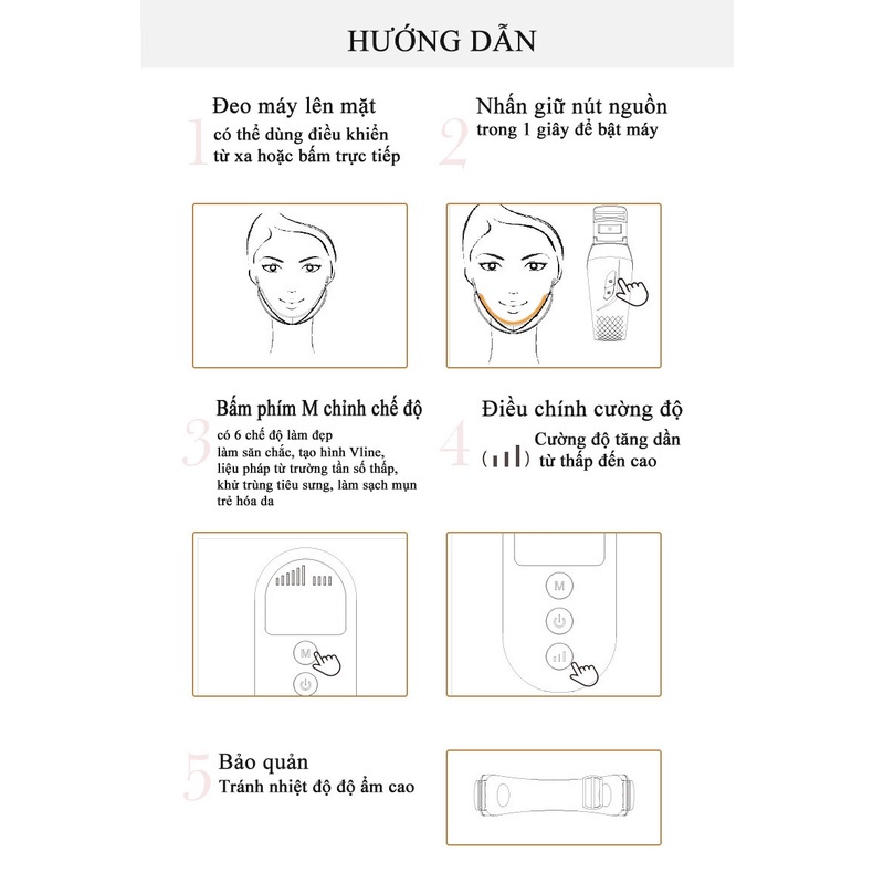 Máy Nâng Cơ Mặt Xóa Nọng Cằm H1031, 4 Chức Năng Hoạt Động, Trẻ Hóa Và Tạo Hình Vline Cho Khuôn Mặt