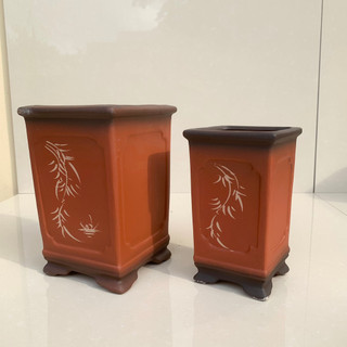 Chậu vuông đứng bonsai cây cảnh sen đá màu đỏ 2 size SP600