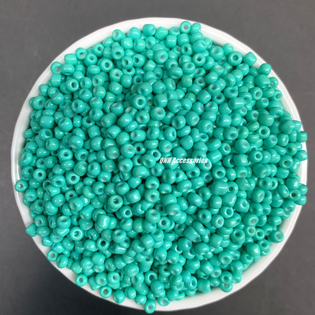 10g Hạt cườm thủy tinh 3mm màu đục  dùng làm vòng tay, vòng cổ, trang sức diy