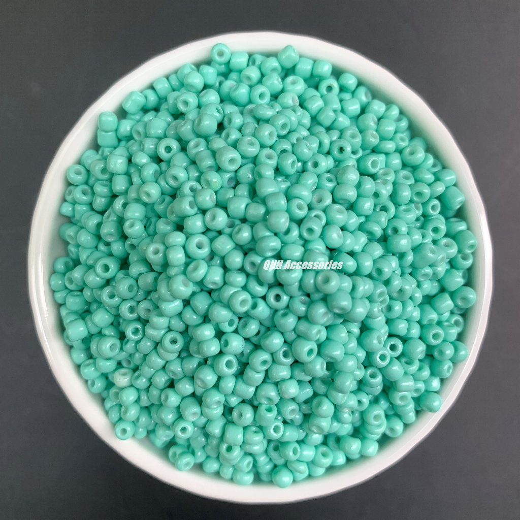 10g Hạt cườm thủy tinh 3mm màu đục  dùng làm vòng tay, vòng cổ, trang sức diy