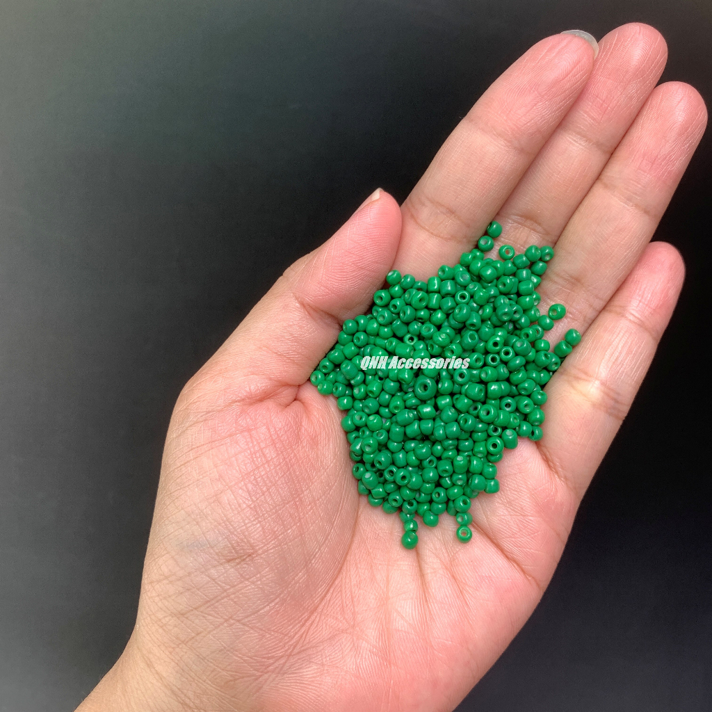 10g Hạt cườm thủy tinh 3mm màu đục  dùng làm vòng tay, vòng cổ, trang sức diy