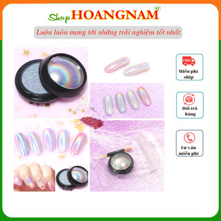 Bột nhũ tráng gương bảymàu (nhũ cầu vồng) trang trí móng làm nail mi spa shop Hoangnam