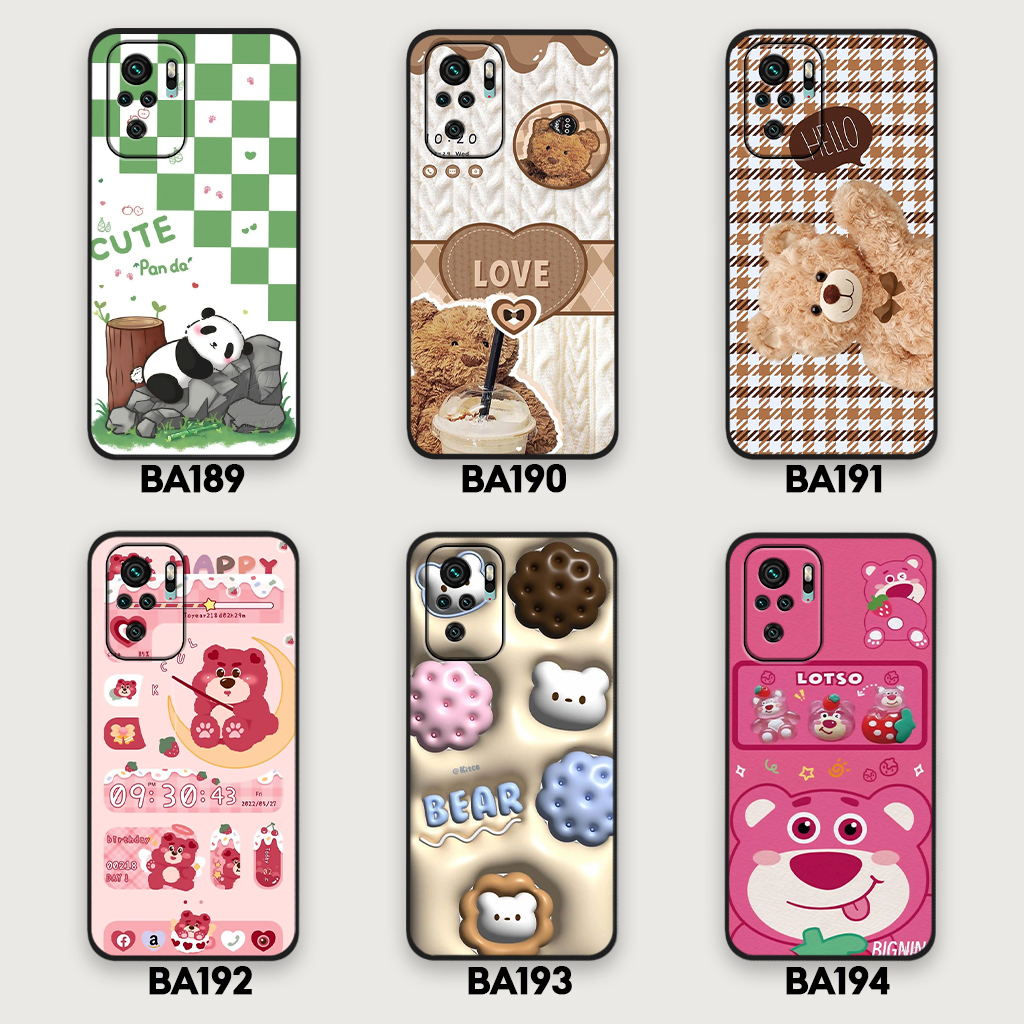 Ốp lưng Xiaomi Redmi Note 10 / Redmi Note 10S / Note 10 5G / Note 10 Pro in hình gấu dâu Lotso, gấu nâu dễ thương