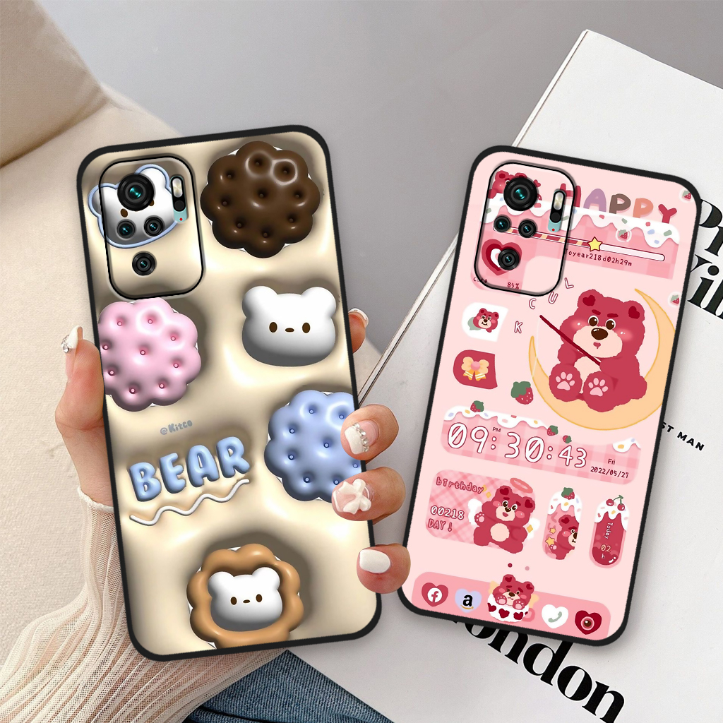 Ốp lưng Xiaomi Redmi Note 10 / Redmi Note 10S / Note 10 5G / Note 10 Pro in hình gấu dâu Lotso, gấu nâu dễ thương