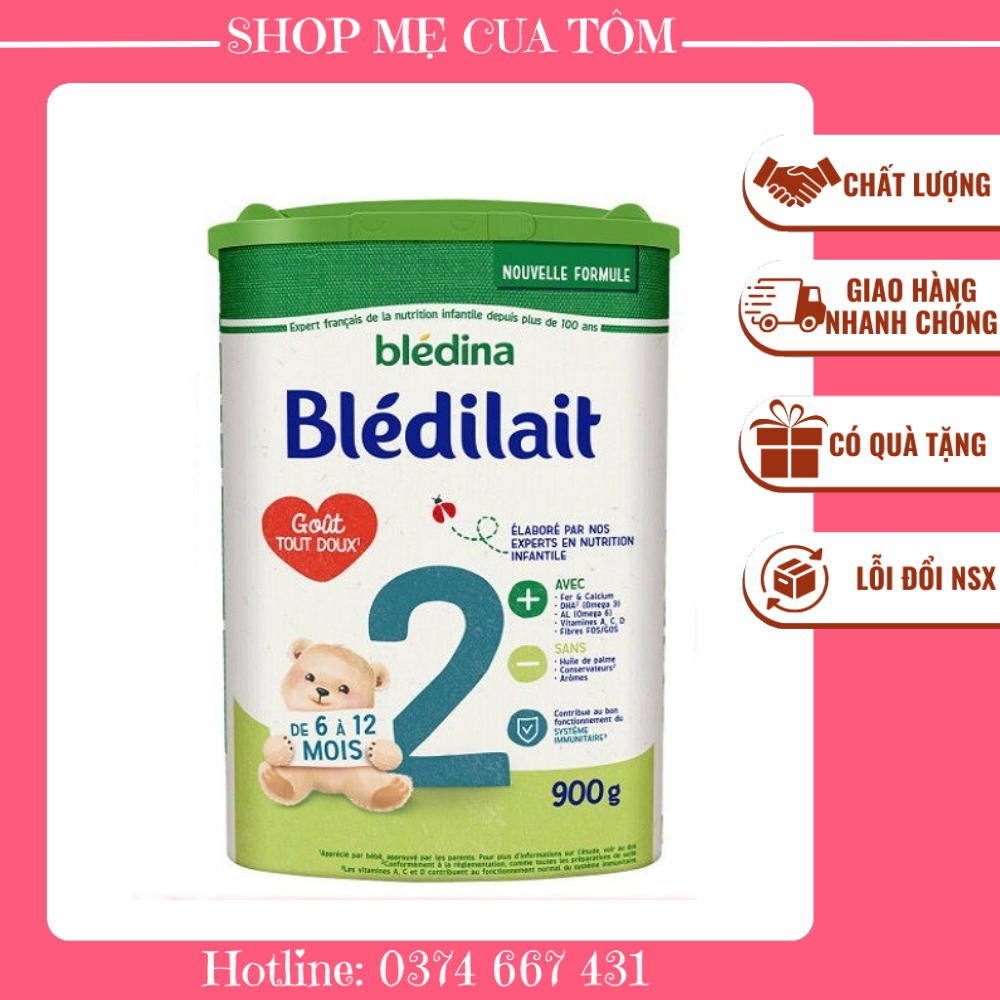 Sữa Bột Bledilait Số 1, Số 2, Số 3 Khối Lượng 900g Bổ Sung Dưỡng Chất Cho Bé