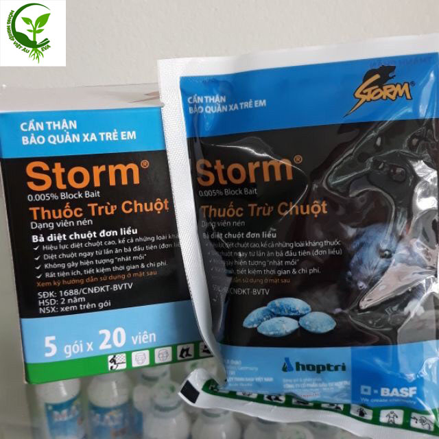 Thuốc Diệt Chuột Storm gói 20 viên EVA02 VietAu