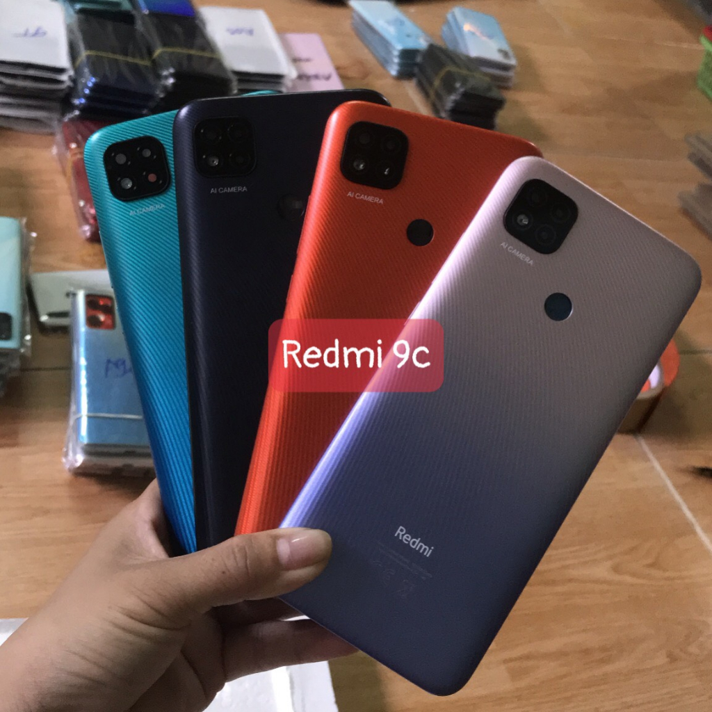 Bộ vỏ xiaomi Redmi 9c (kèm phím + kính camera)