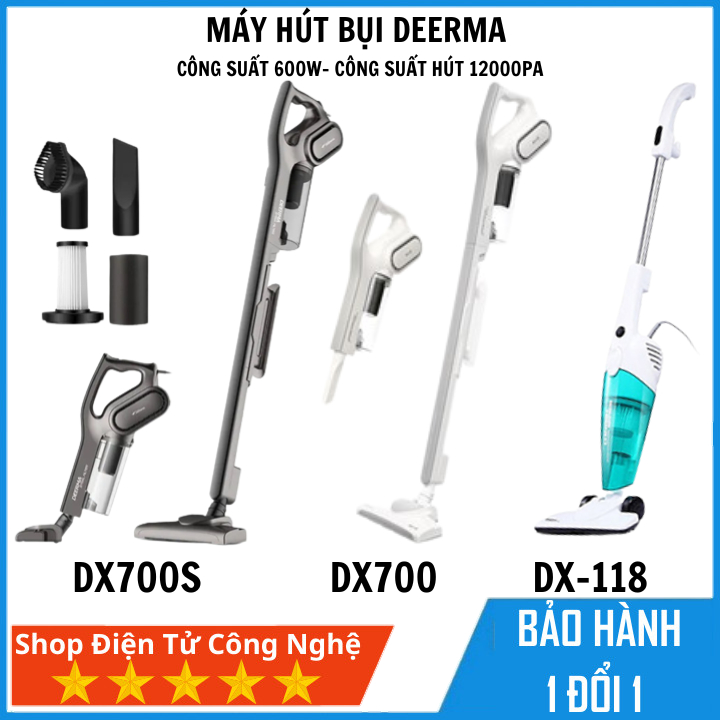 Máy Hút Bụi Cầm Tay Deerma Dx700S Đen/ Dx700 Trắng/ Dx118 Xanh Công Suất Hút Khỏe