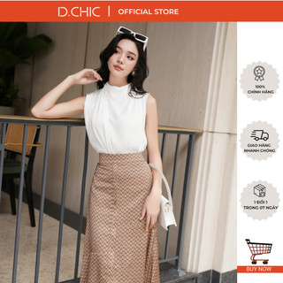 Áo vai chờm xếp ly lệch cổ đổ d.chic ms: 1812039