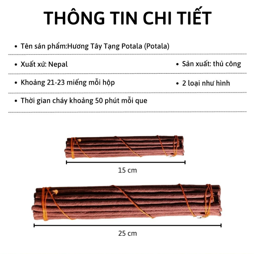 Hương nhang -nhang Tây Tạng Potala thảo mộc - nhang thiền