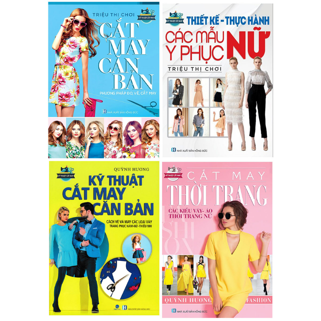 Sách - Cắt May Căn Bản -Kỹ Thuật Cắt May Căn Bản -Cắt May Thời Trang -Thiết Kế Thực Hành Các Mẫu Y Phục Nữ (4 Cuốn) - VT