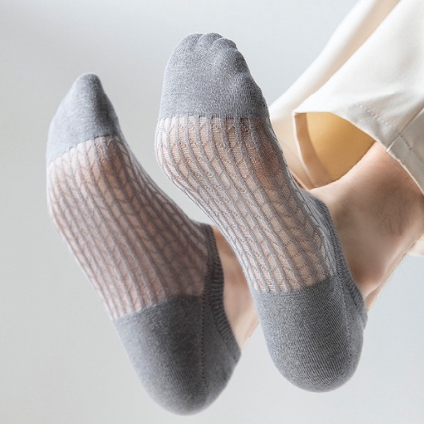 Tất Lười Nam Lưới Thoáng Khí, Thấm Hút Mồ Hôi, Tất/Vớ Nam Lưới Đi Giày Lười, Giày Thể Thao, Giày Công Sở