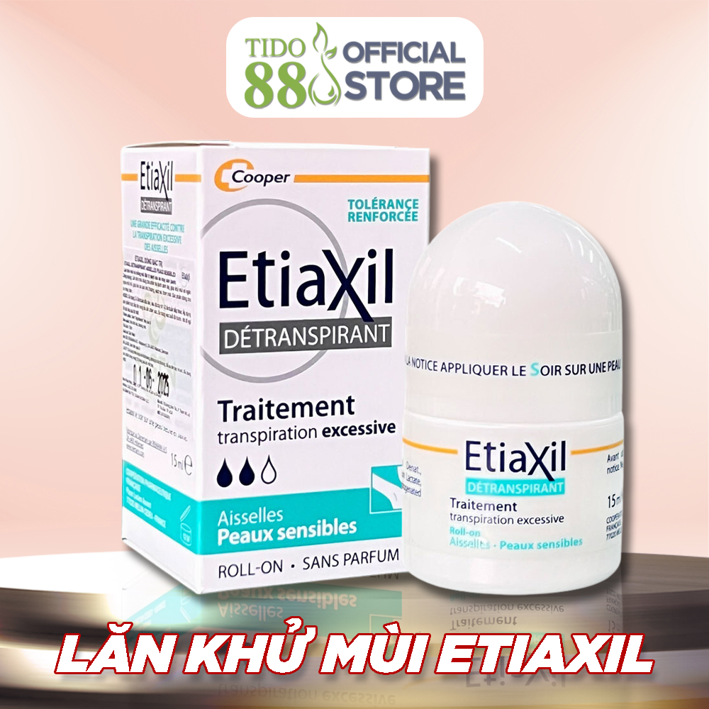 Lăn khử mùi Etiaxil hỗ trợ cải thiện mùi hôi hiệu quả dành cho da nhạy cảm chính hãng Pháp 15ml NPP Tido88