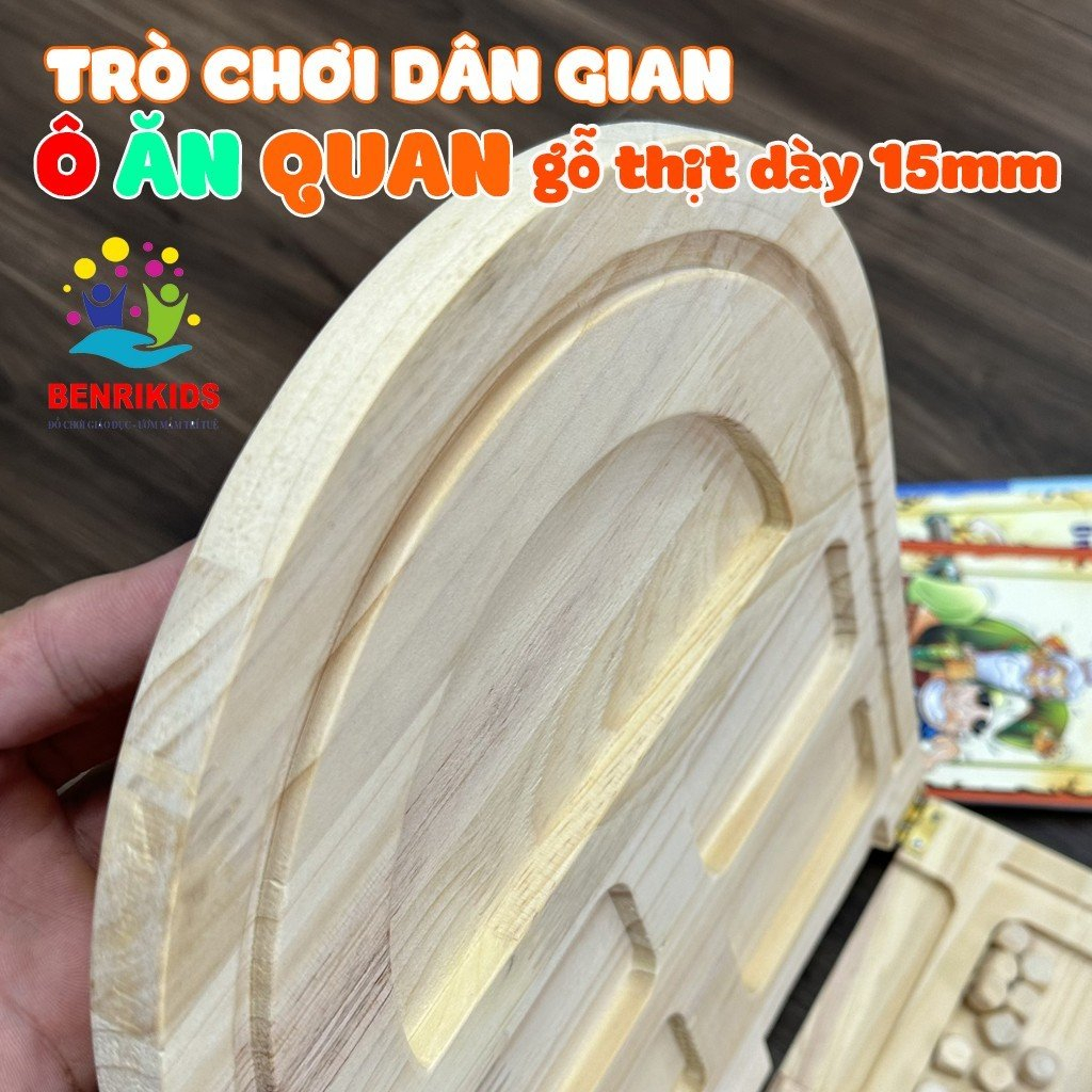 Ô Ăn Quan Gấp Gọn, Cờ Ô Quan, Trò Chơi Dân Gian Ô Quan Bằng Gỗ Có Thể Gấp Gọn Cực Kỳ Tiện Lợi