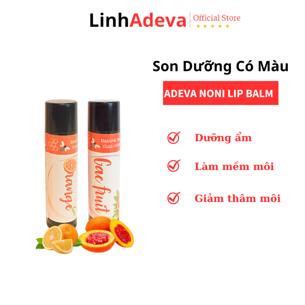 Son Dưỡng Có Màu ADEVA NONI Chiết Xuất Thiên Nhiên Khoáng Tự Nhiên Giúp Dưỡng Môi Giúp Môi Không Bị Bong Tróc 5g