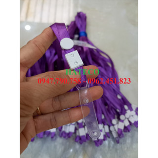 Xưởng sản xuất dây đeo thẻ nhân viên, học sinh màu tím,dây đeo thẻ lụa móc nhựa - dây đeo thẻ nhân viên - dây lụa