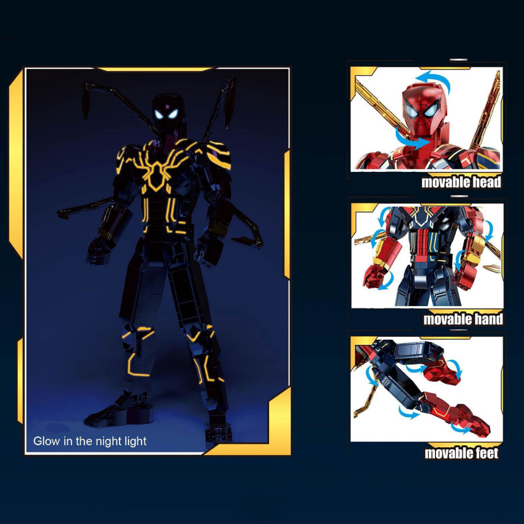 Đồ Chơi Lắp Ráp Xếp Hình Mô Hình Người Nhện Spider Man Armor Mark III Avengers No Way Home No.6015 Với 1132 Mảnh Ghép